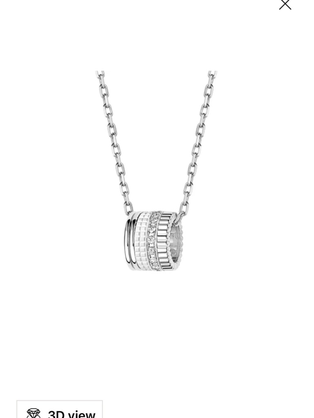 Boucheron Quatre 18K White Gold, HyCeram Diamond Large Pendant Necklace - Picture 5 of 16